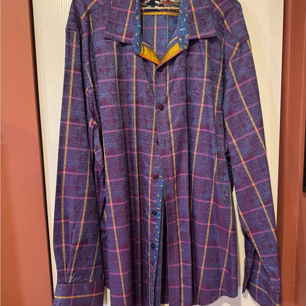 Robert Graham Purple Plaid Casual Button Down Shirt